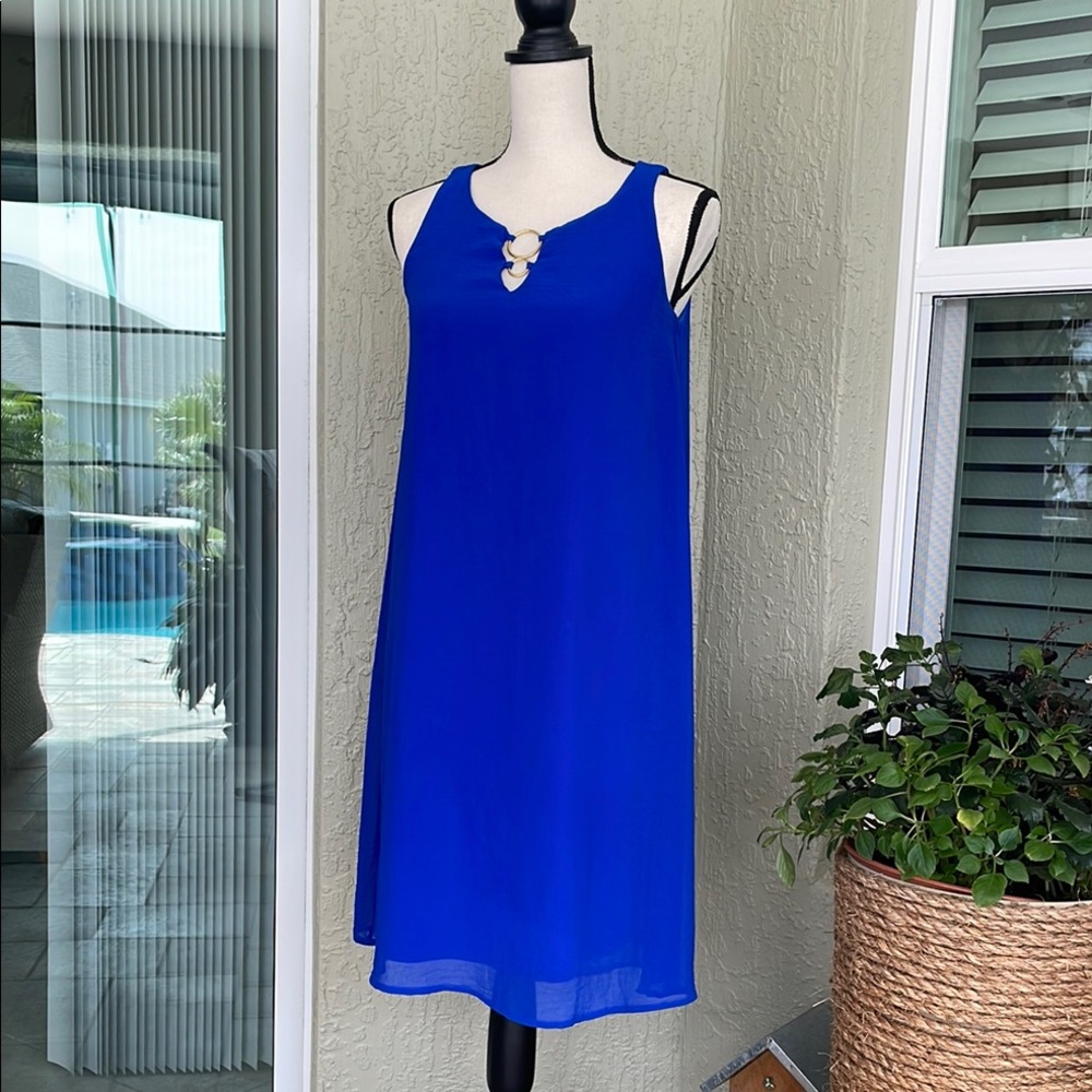 Tacera Royal Blue Sleeveless Dress